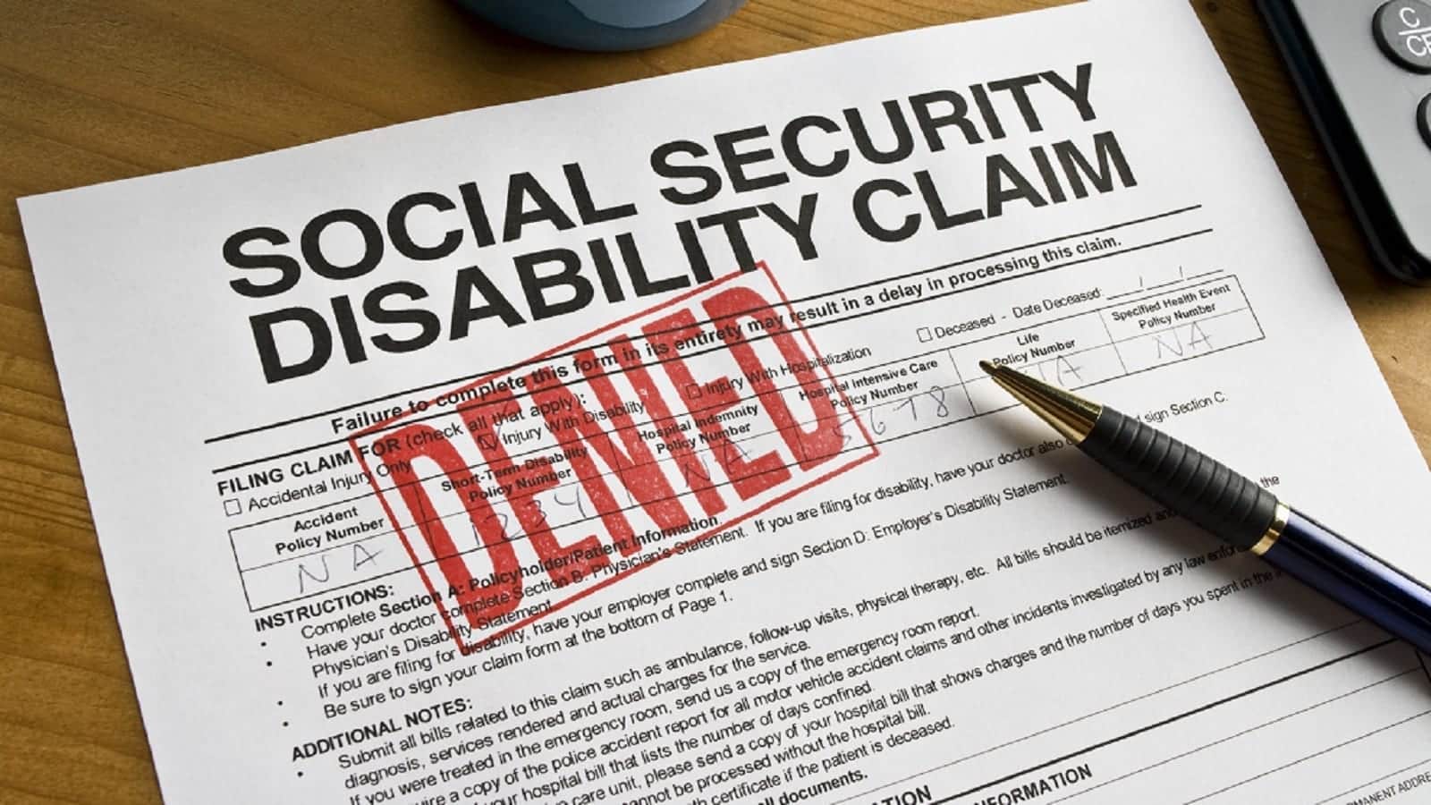 SSDI Claim Denied Stock Photo